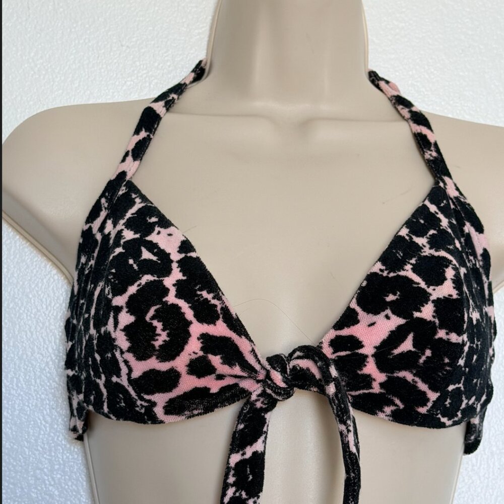 Agent Provocateur Tabby Bikini Bra Terry Pink Black Leopard Size 4 - Picture 1 of 6